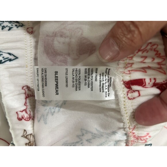 Disney Winnie The Pooh Holiday Christmas Pajama Set Top & Pants Medium Knit Cozy - Picture 7 of 8